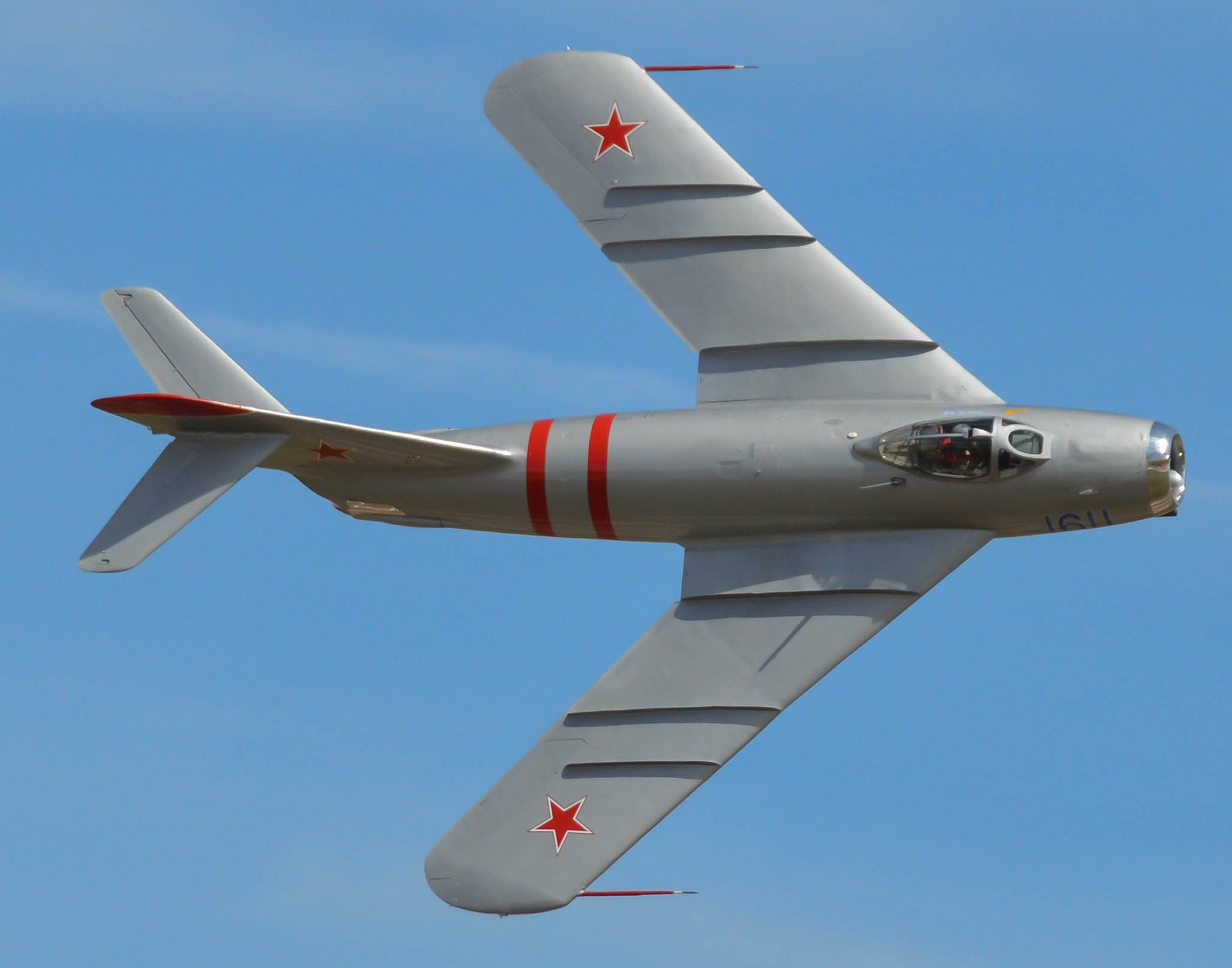 First time I have ever seen a MiG-17 flying.